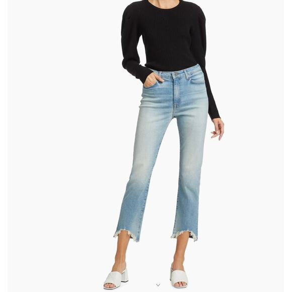 Jonathan Simkhai Standard River Jeans High Rise Distressed Straight Leg Size 29